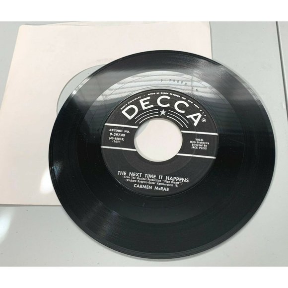 Carmen McRae 45 Jazz Vinyl Record Next Time it Happens Come On Come In - Picture 3 of 4
